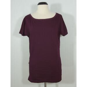 VICTORIAS SECRET Top S SMALL Oversize Wide Neck Burgundy